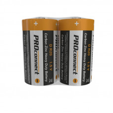 Батарейка солевая D/R20, 1,5В, 2 шт, термопленка PROconnect