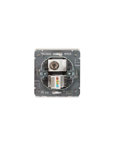 Розетка ROUND компьютерная RJ45 кат6 + TV с/у перламутр KRANZ