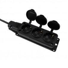 Удлинитель-шнур КГ 3х1,5, 10м, 3 гнезда, морозостойкий, с/з, 16А, 3500Вт, IP44 (Сделано в России) REXANT