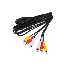 Шнур 3 RCA - 3 RCA, 3м, черный REXANT