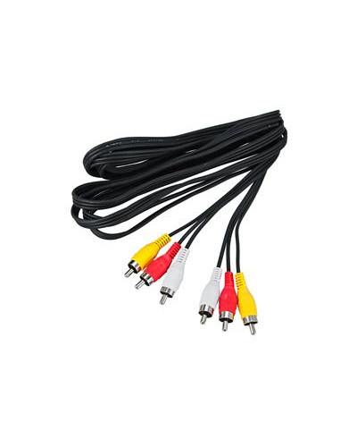 Шнур 3 RCA - 3 RCA, 3м, черный REXANT
