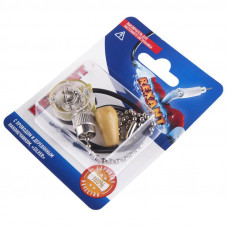 Выключатель для настенного светильника c проводом и деревянным наконечником, серебряный, 1 шт. REXANT