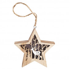 Деревянная фигурка с подсветкой Звездочка 24x13x3,6 см