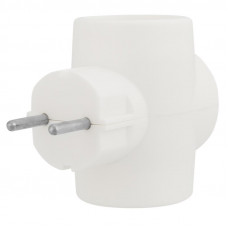 Тройник электрический 6A б/з белый 220 В REXANT Индивидуальный пакет