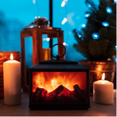 Декоративный камин Сканди с эффектом живого огня 18х9х16 см, батарейки 3хС (не в комплекте)