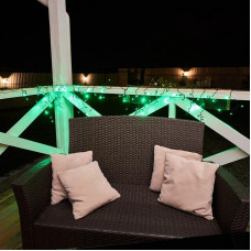 Гирлянда светодиодная Бахрома (Айсикл) 2,4х0,6м 88 LED ЗЕЛЕНЫЙ черный ПВХ IP65 постоянное свечение 230В блок в комплекте NEON-NIGHT