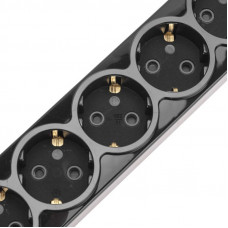 Удлинитель PREMIUM 6 гнезд, 3м, 3х1,5мм², с/з, с выключателем, черный REXANT