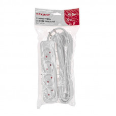 Удлинитель STANDARD 4 гнезда, 5м, 2х1,0мм², б/з, белый REXANT