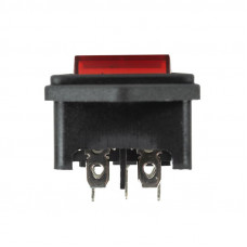 Выключатель клавишный 250 V 6 А (4с) ON-OFF красный с подсветкой и штекером C14 3PIN  REXANT