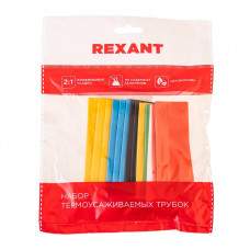 Набор термоусаживаемых трубок №19 ТУТ нг 15/7,5мм, 7 цветов (упак. 21 шт. по 10см) REXANT
