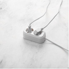 Удлинитель 2 гнезда, 3м, 3х0,75мм², с/з, белый PROconnect