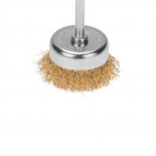 Щетка чашечная для дрели, витая латунированная проволока, 50мм KRANZ