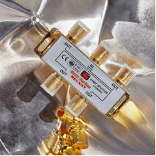 Делитель ТВх4 под F-разъем, 5-1000МГц, Gold (5 F-разъемов в комплекте) REXANT