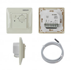 Терморегулятор механический RX-308G, совместим с Schneider серии Glossa, Atlas, Sedna, W59, бежевый REXANT