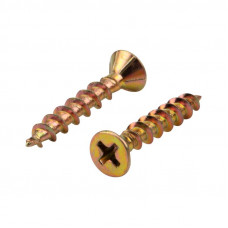 Саморез оконный KRANZ острый, 4.1х25, желтый цинк, упаковка поставщика ( 12 000 шт. )