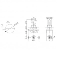 Тумблер 250V 15А (3c) (ON)-OFF-(ON) однополюсной  (KN-123)  REXANT