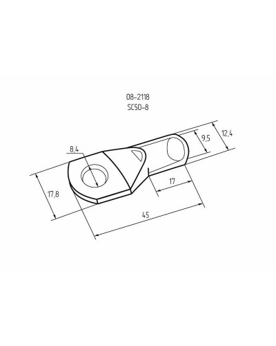 Наконечник кольцевой REXANT НК, ø8.4 мм, 50 мм², ТМЛ (DIN) 50-8