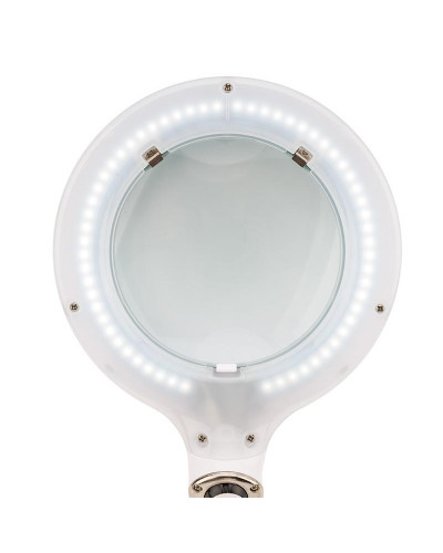 Лупа настольная 3D с подсветкой 60 SMD LED, сенсорная регулировка яркости, VISAGISTE, ø127мм, белая REXANT