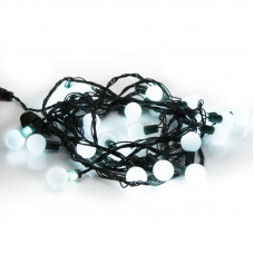 Гирлянда Шарики Ø25 мм, 5м, темно-зеленый ПВХ, 25 диодов, цвет Белый, Без контроллера