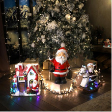 Керамическая фигурка Дед Мороз на коне 35х15х39,8 см