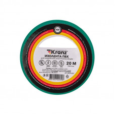 Изолента ПВХ 0,13х15мм, 20м, зеленая KRANZ