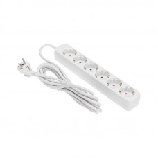 Удлинитель STANDARD 6 гнезд, 5м, 3х1,0мм², с/з, белый REXANT