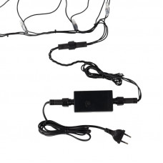 Гирлянда светодиодная Сеть 2х1,5м 288 LED КРАСНЫЙ/СИНИЙ черный ПВХ IP65 свечение с динамикой 230В контроллер в комплекте NEON-NIGHT