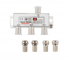Делитель ТВх3 под F-разъем, 5-1000МГц, Silver (4 F-разъема в комплекте) REXANT