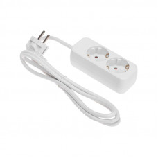 Удлинитель STANDARD 2 гнезда, 1,5м, 3х1,0мм², с/з, белый REXANT