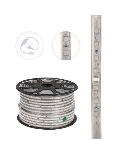 Лента светодиодная 220В, SMD5050, 60 LED/м, Зеленый, 13х8мм,с кабелем питания, IP67 NEON-NIGHT