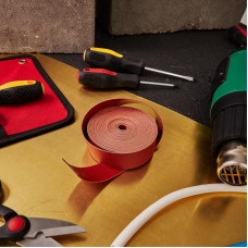 Термоусаживаемая лента с клеевым слоем 25х1,0 мм, красная, ролик 5м, ТЛ-1,0 REXANT