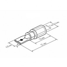 Клемма плоская изолированная термоусаживаемая РПи-п-т 1.5-(6.3)/РпИп-т 1,25-7-0,8 штекер 6.35 мм 0.5-1.5 мм² красный   REXANT