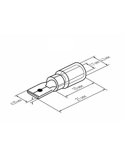 Клемма плоская изолированная термоусаживаемая РПи-п-т 1.5-(6.3)/РпИп-т 1,25-7-0,8 штекер 6.35 мм 0.5-1.5 мм² красный   REXANT