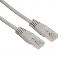 Шнур коммутационный, патч-корд U/UTP RJ45-RJ45, CAT 5e, LSZH серый, 3м REXANT