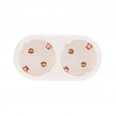 Набор двойников электрических 16А с/з вертикальные, белый (2 шт./уп.) REXANT