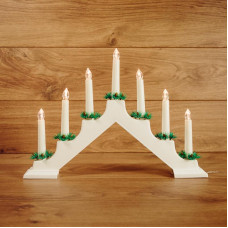Новогодняя горка 7 свечек, цвет корпуса: Белый, цвет свечения: ТЕПЛЫЙ БЕЛЫЙ
