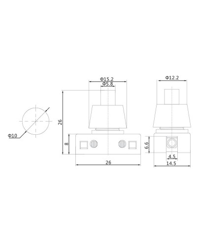 Выключатель-кнопка 250V 2А (2с) ON-OFF белый (PBS-17A) (для настольной лампы) REXANT