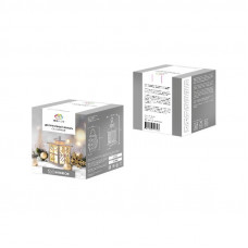 Декоративный фонарь со свечкой, белый корпус со снежинкой, размер 12х12х18 см, цвет теплый белый