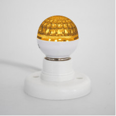 Лампа светодиодная, диаметр 50мм, E27, 9 LED, 1Вт, ЖЕЛТЫЙ, прозрачная колба, 230В NEON-NIGHT