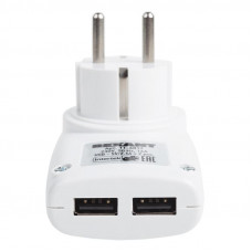 Адаптер питания 220В + 2  USB REXANT RX-17