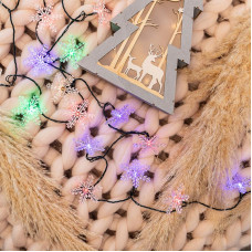 Гирлянда светодиодная Снежинки 30 LED МУЛЬТИКОЛОР 4,4 метра с контроллером