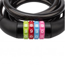 Замок тросовый кодовый взломостойкий для велосипедов и колясок 150см черный ЧЕТЫРЕ СЕЗОНА