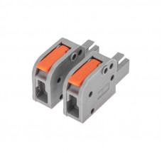 Клемма СМК 222-421R проходная разъемная 1 полюс серая 0,2-2,5/4мм² (50 шт/уп) REXANT