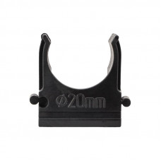 Крепеж-клипса для трубы ø20мм, черная (100 шт/уп) REXANT