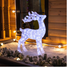 Акриловая светодиодная фигура Олень 50х25х75 см, IP65, понижающий трансформатор в комплекте NEON-NIGHT