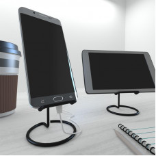 Держатель для смартфонов и планшетов, настольный, черный REXANT