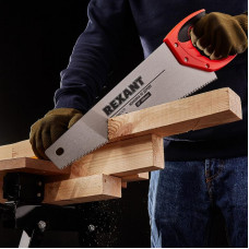 Ножовка по дереву Зубец 400мм, 7-8 TPI, каленый зуб 2D, двухкомпонентная рукоятка REXANT