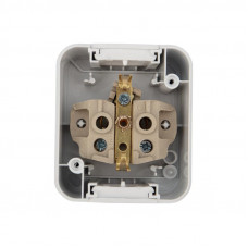 Розетка одноместная (керамика) Mini OG IP54 с/з, о/у, белая KRANZ