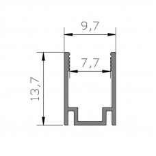 Профиль алюминиевый анодированный для гибкого неона 8х16мм, 2м, черный NEON-NIGHT