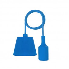 Патрон E27 силиконовый со шнуром 1м синий REXANT